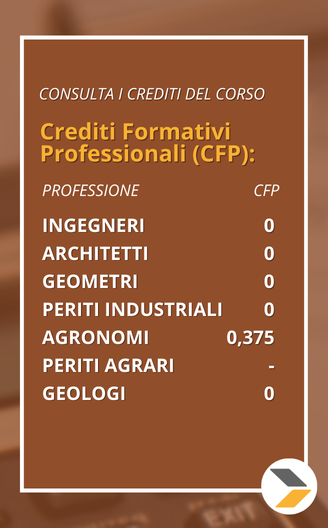 Contabilità dei lavori pubblici - 3 ore Crediti Formativi