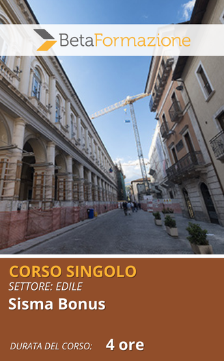 corso singolo Sisma bonus