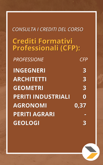 Corso singoloTecnologie per la progettazione di opere di rinforzo e sostegno crediti formativi